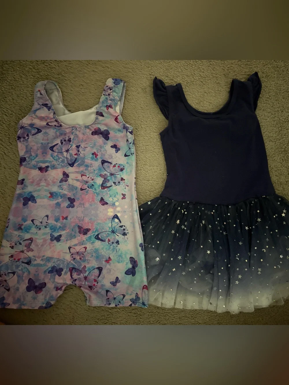 Girls' Butterfly & Unicorn Tank Tops - Set of 2, Purple/Multi & Navy